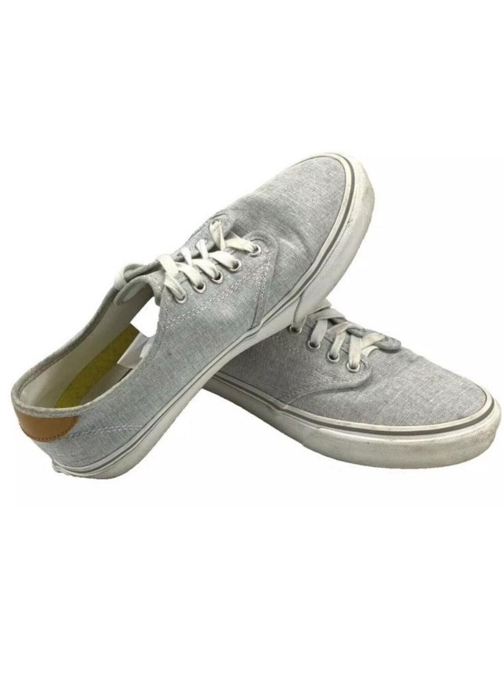 Vans Sneakers Womens Light Grey LaceUp LowTop Rubber Sole Casual Comfort Size 9